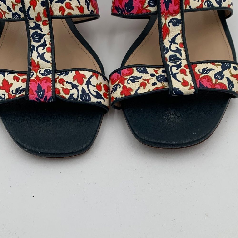 Crew Made in Italy Floral Gladiator Sandals Multicolor Leather Womens Size 9 - Picture 11 of 12